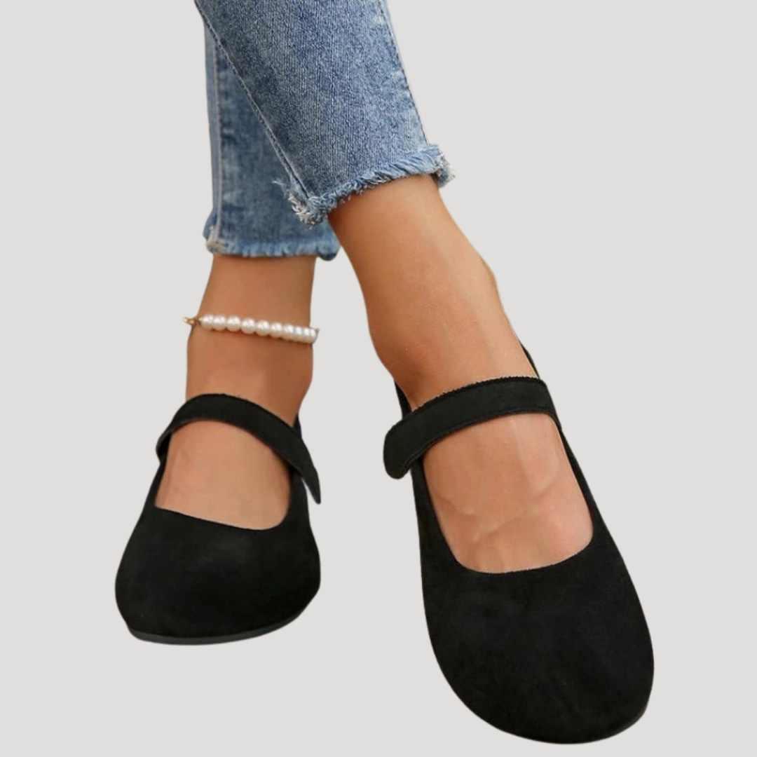 Women's Suede Mary Jane Flats Classic Everyday Wear Comfortable Casual Shoes