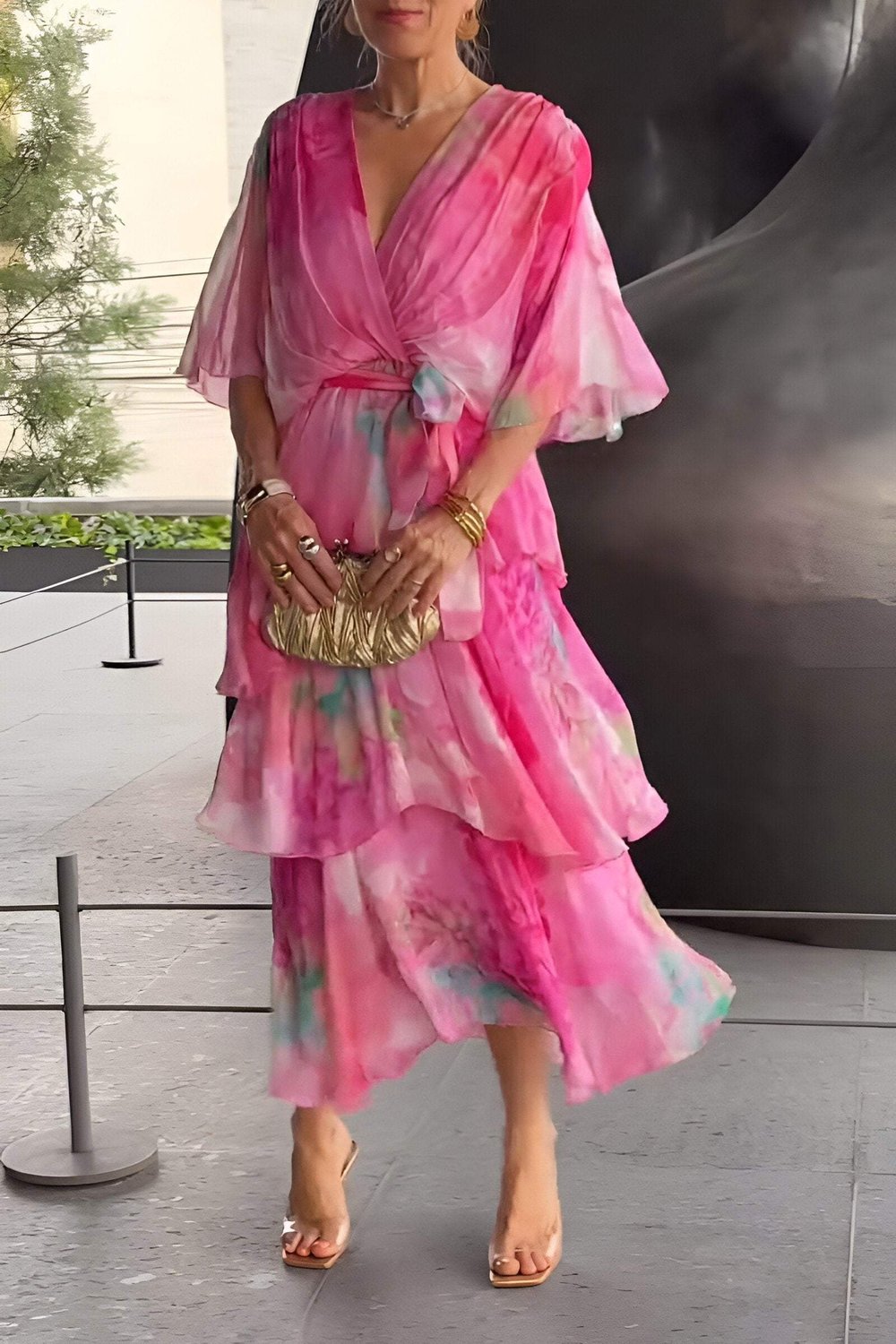 Women's Maxi Dress Bohemian Print Flowing Silhouette Casual