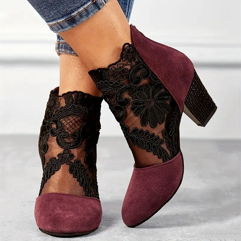 Women's Heels Handmade Floral Lace Elegant Night Out Wedding