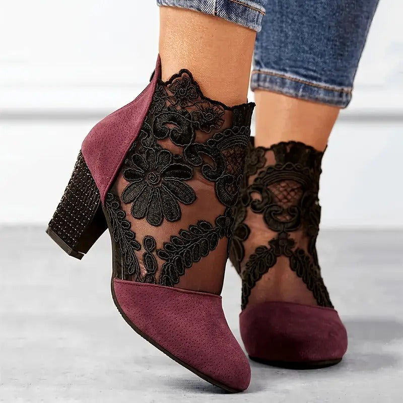 Women's Heels Handmade Floral Lace Elegant Night Out Wedding