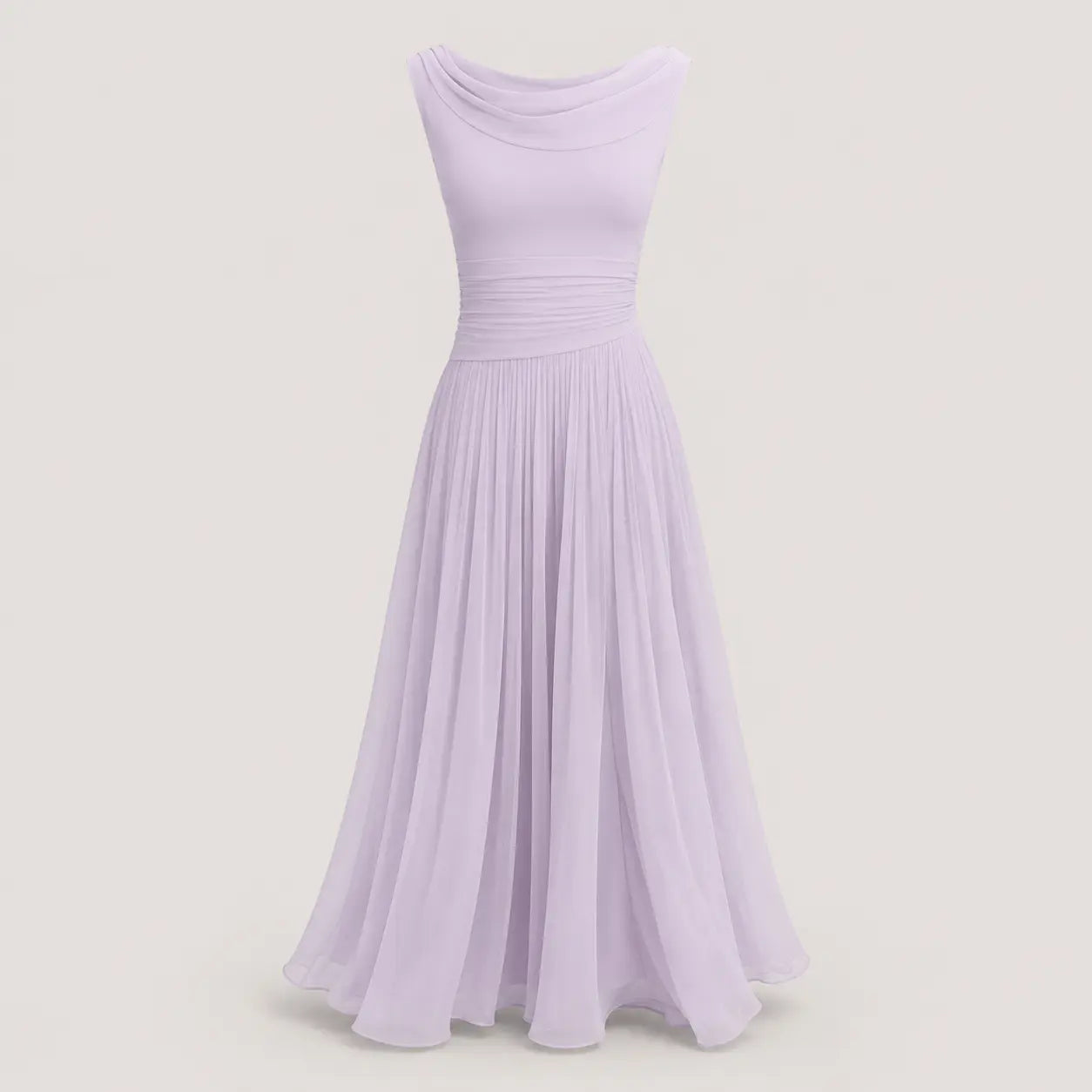 Women's Midi Dress Sleeveless Draped Summer Occasion