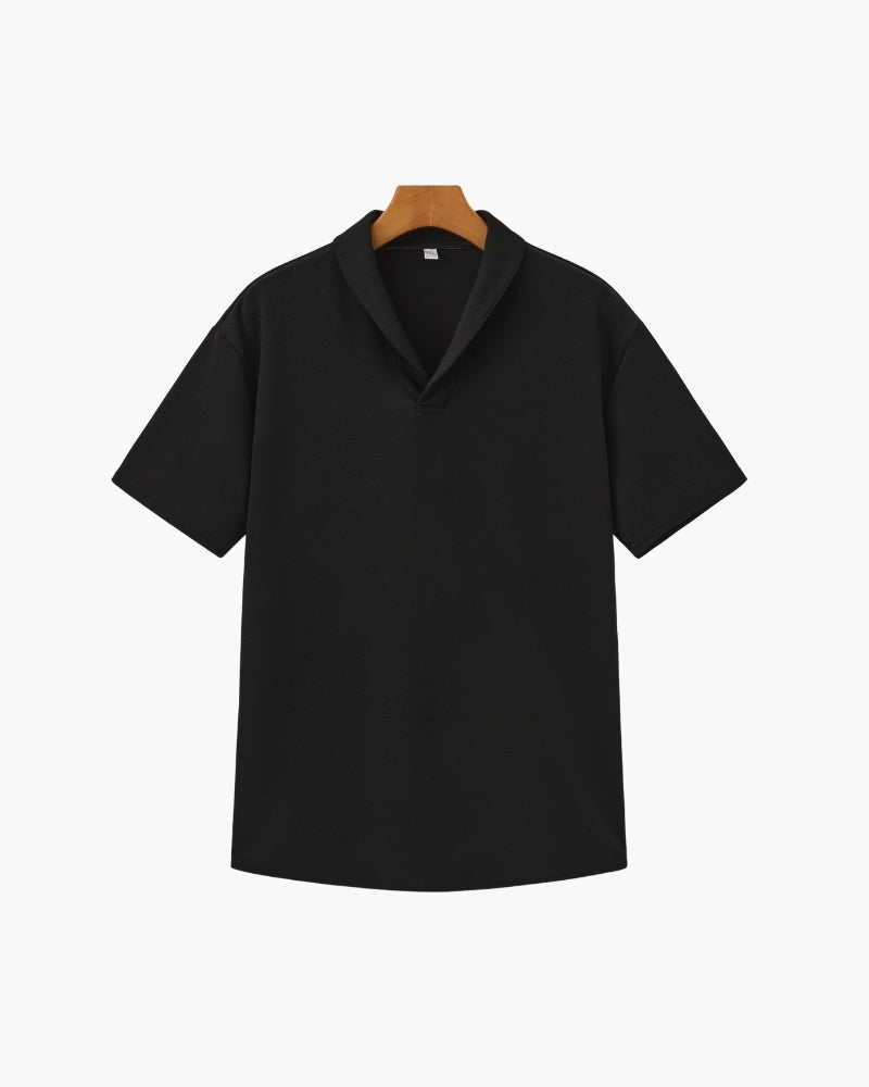 Men's Casual Two Piece Set Polo Shirt Drawstring Pants Outfit