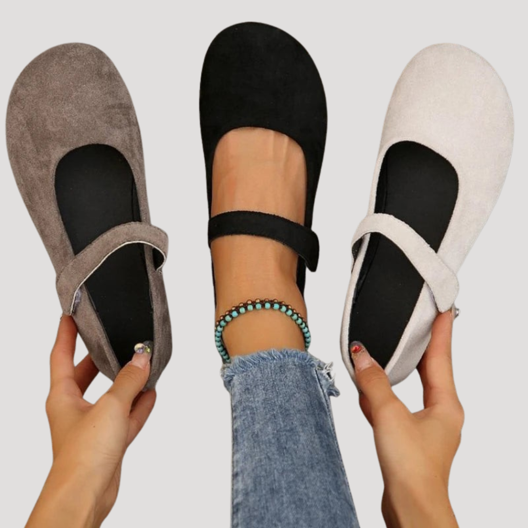 Women's Suede Mary Jane Flats Classic Everyday Wear Comfortable Casual Shoes