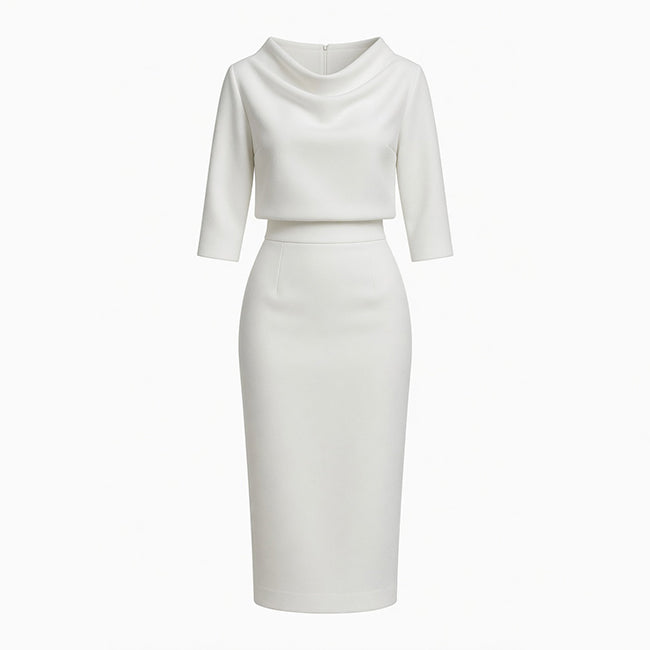 Women's Boat Neck Top Midi Skirt Set