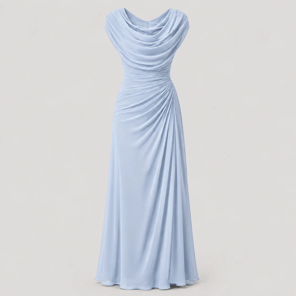 Women's Maxi Dress Cowl Neck Ruched Wedding Guest