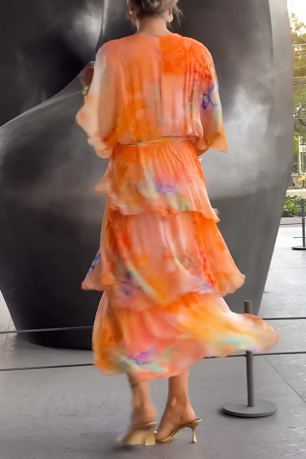 Women's Maxi Dress Bohemian Print Flowing Silhouette Casual