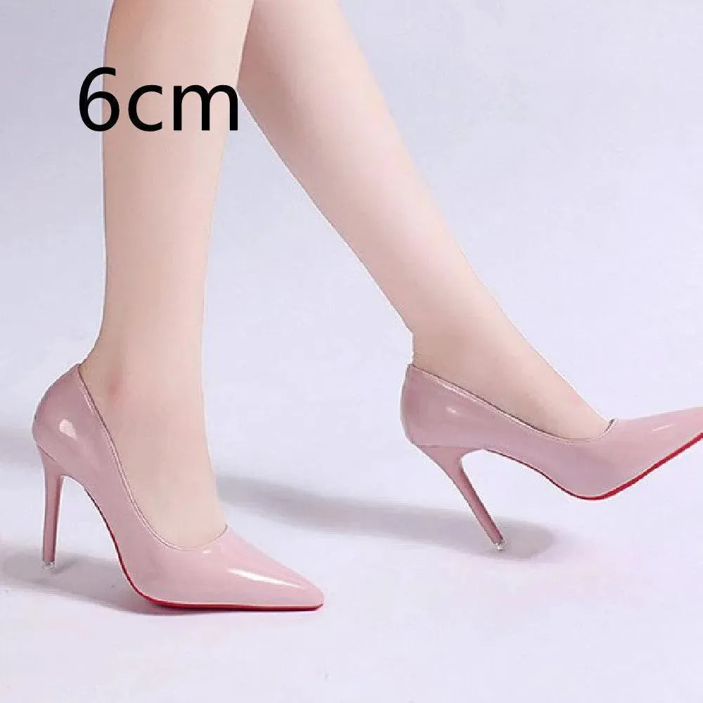 Women's Black Pumps Stiletto Heel Low Upper PU Casual Office Shoes