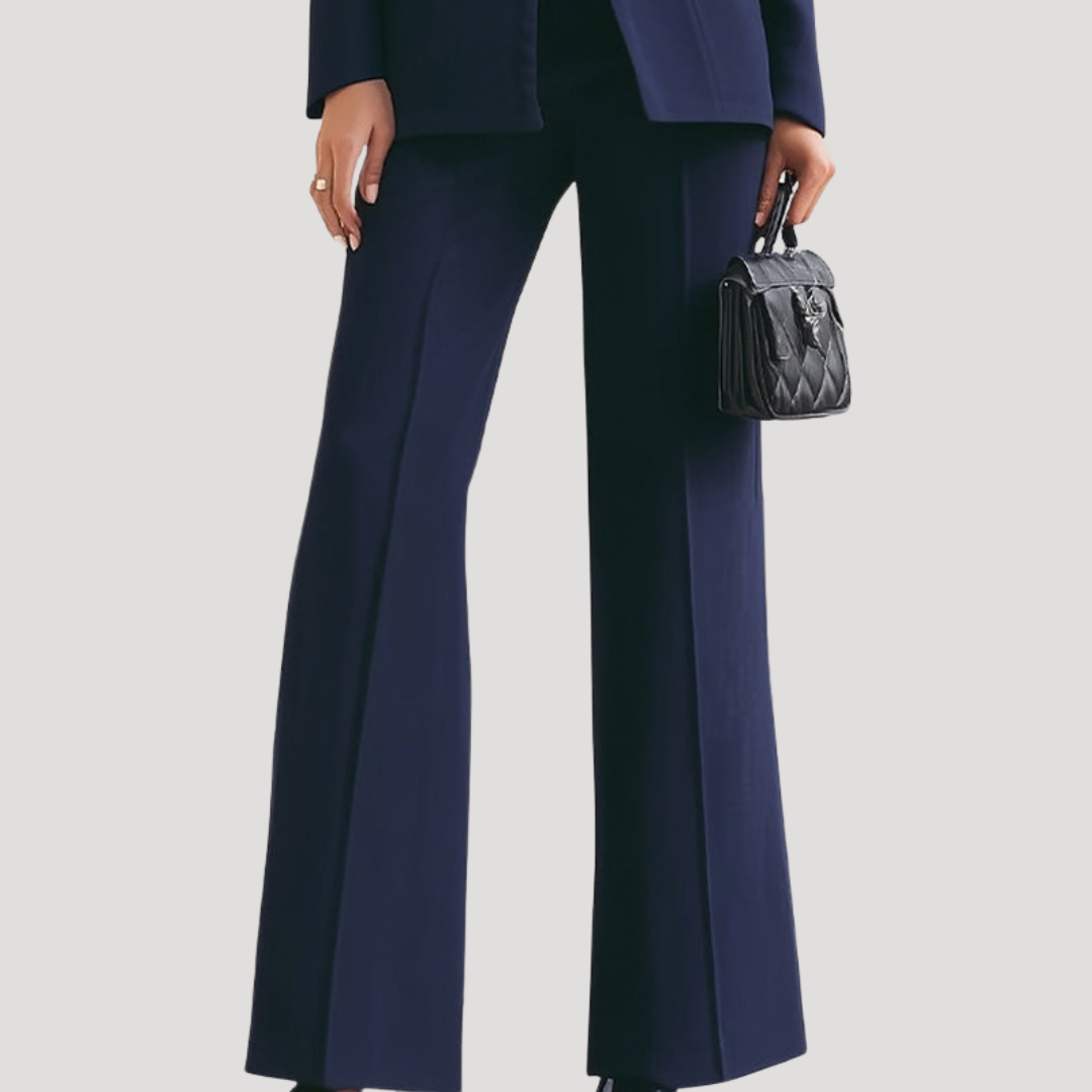 Women's Suit Tailored Blazer Trouser Set Structured Two-Piece Professional Attire