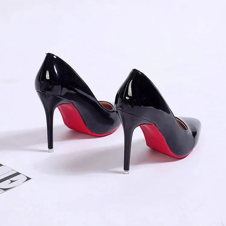 Women's Black Pumps Stiletto Heel Low Upper PU Casual Office Shoes