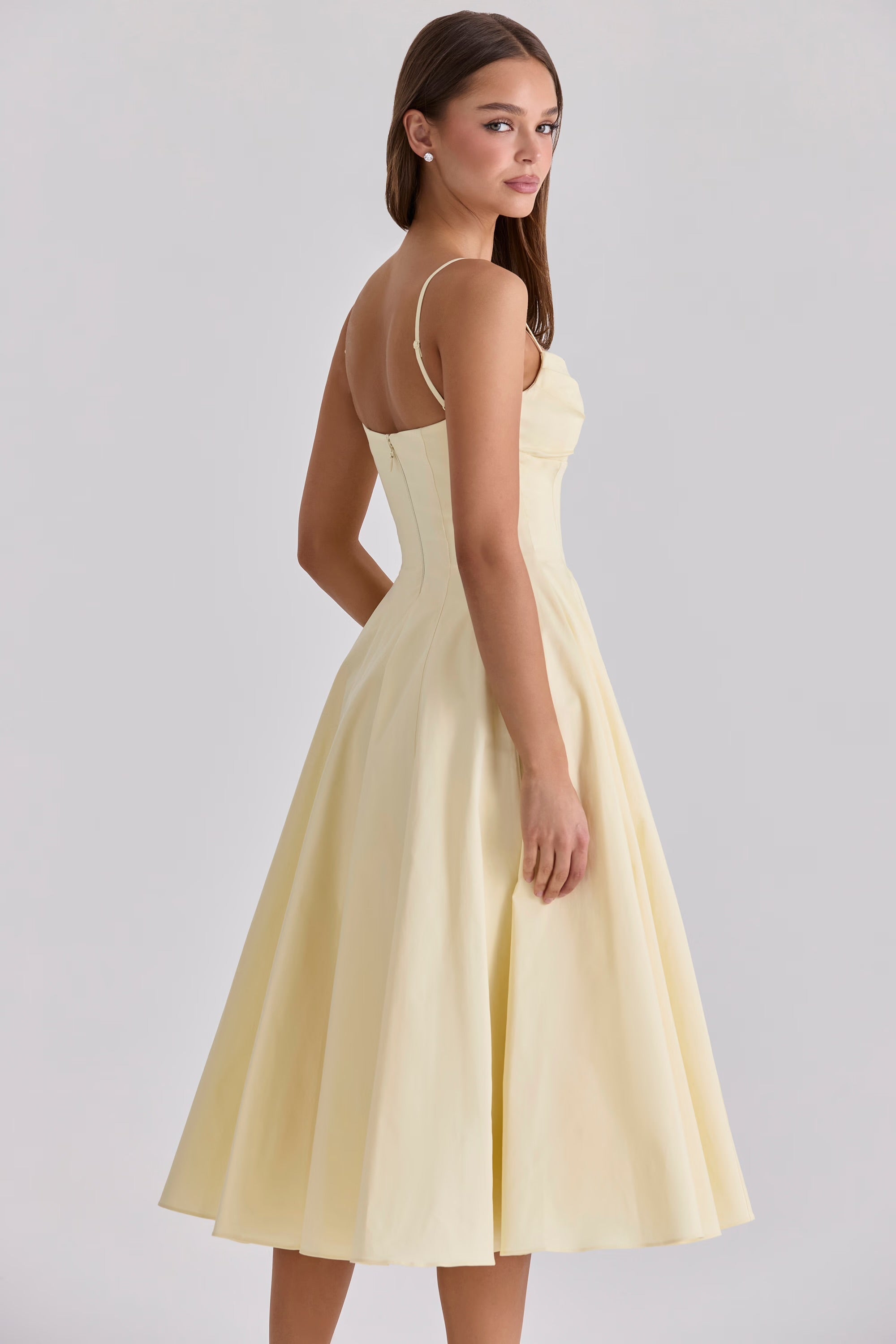 Delali | Pima Cotton Gathered Bust Midi Dress
