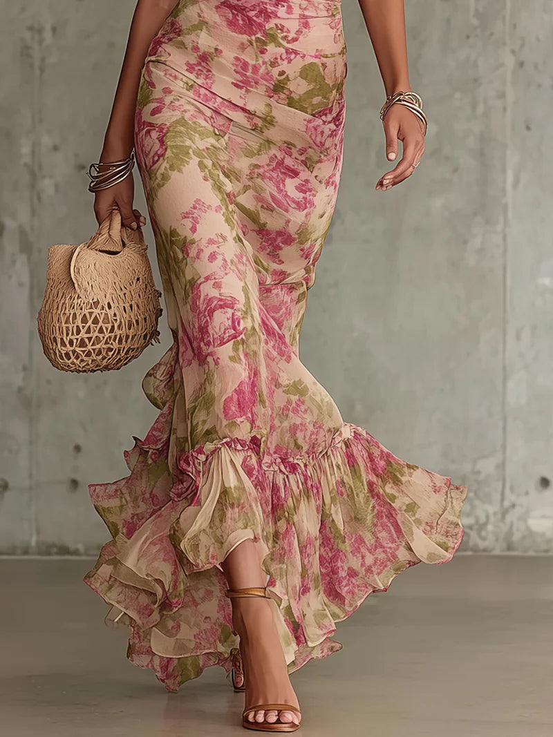 Patricia | Elegant Floral Maxi Dress with Sleeves for Women