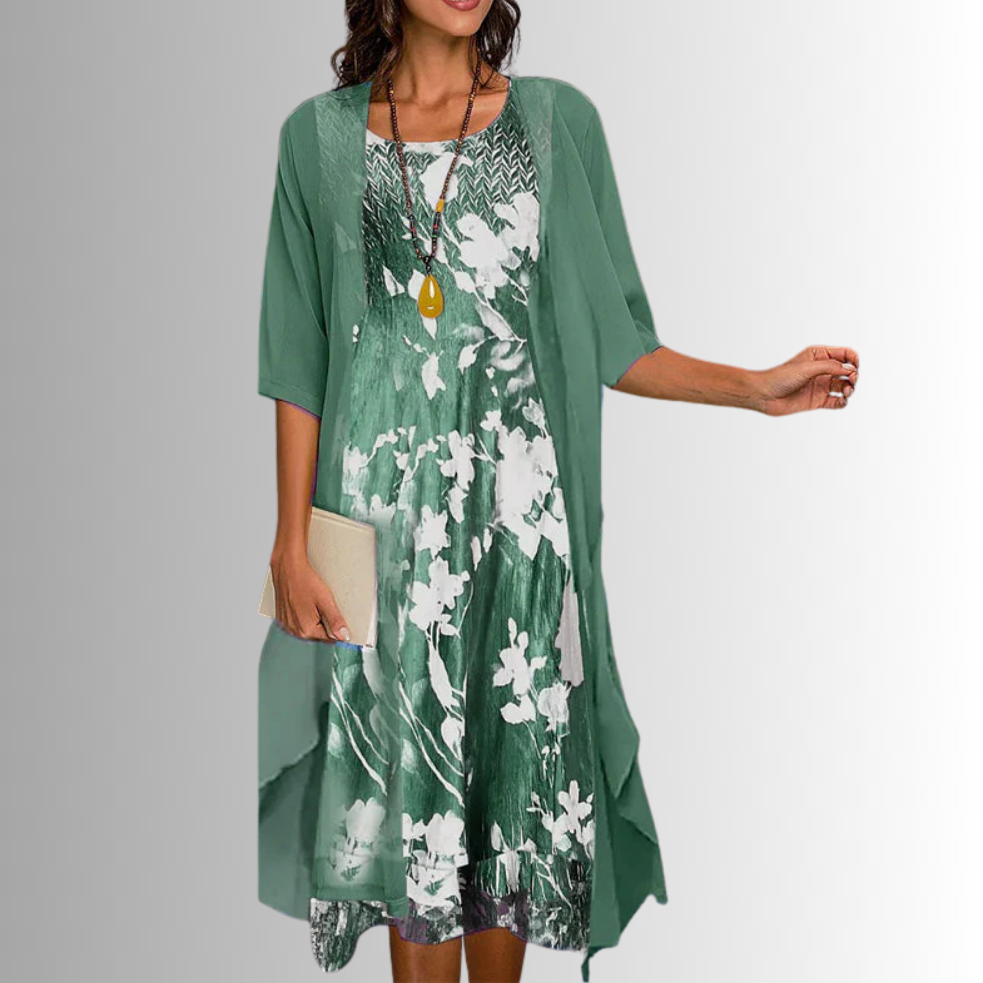 Women's Plus Size Outfit Flowy Blouse and Dress Lightweight Chic Summer Set
