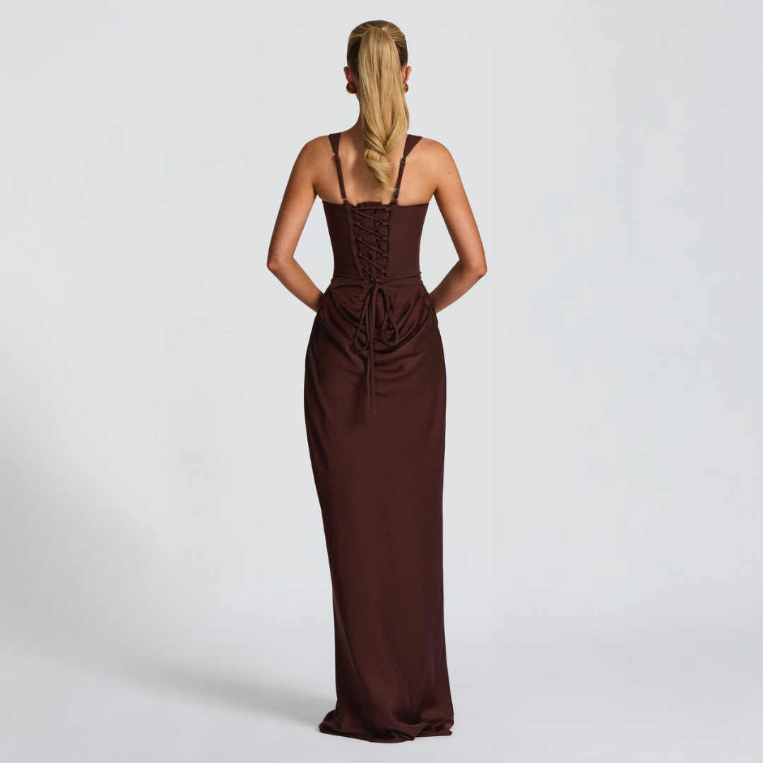 Ella | Women's Formal Draped Maxi Evening Dress 3