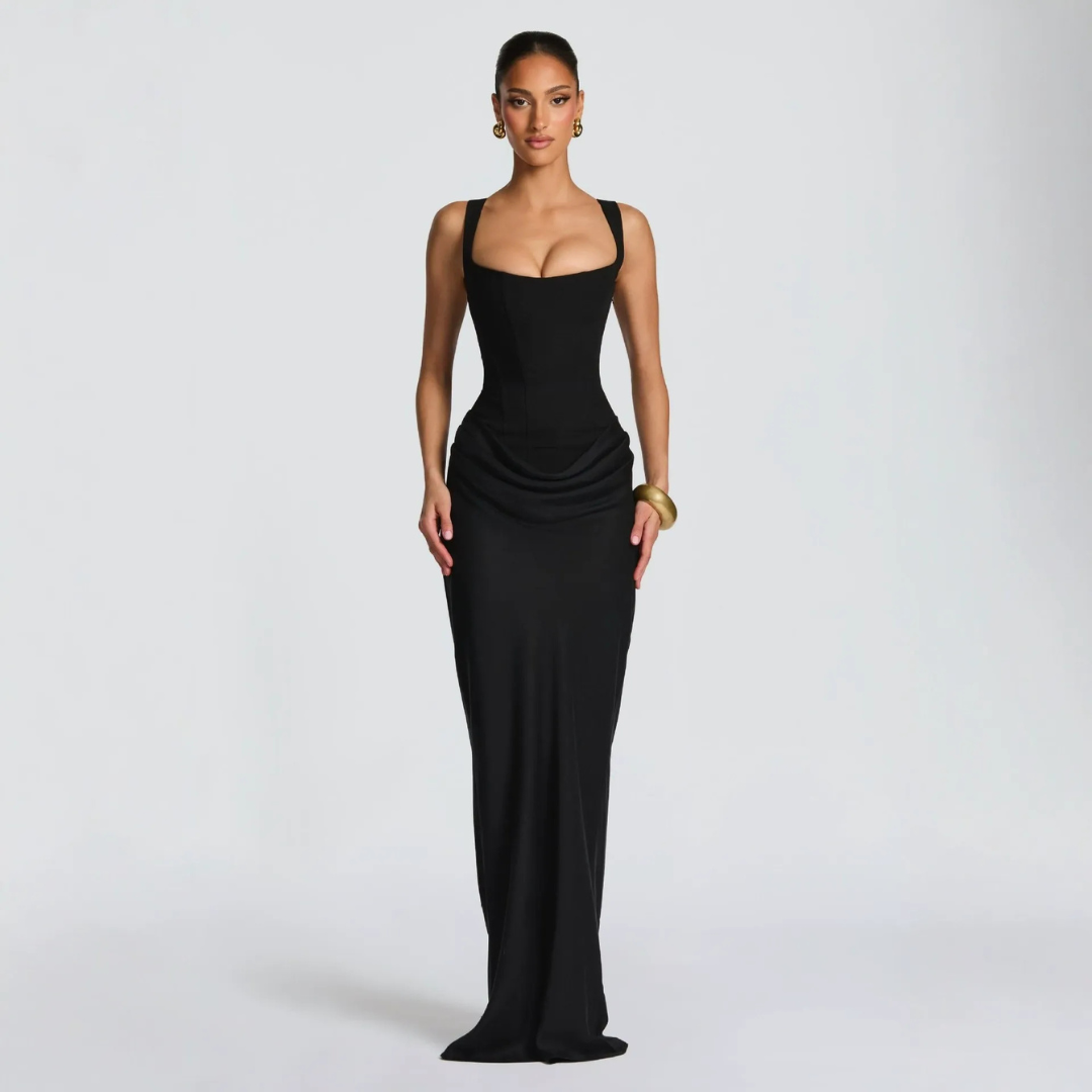Ella | Women's Formal Draped Maxi Evening Dress 4