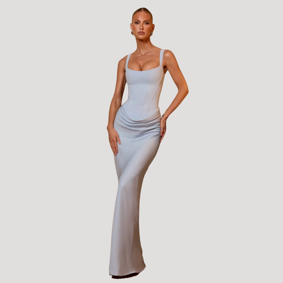 Ella | Women's Formal Draped Maxi Evening Dress 8