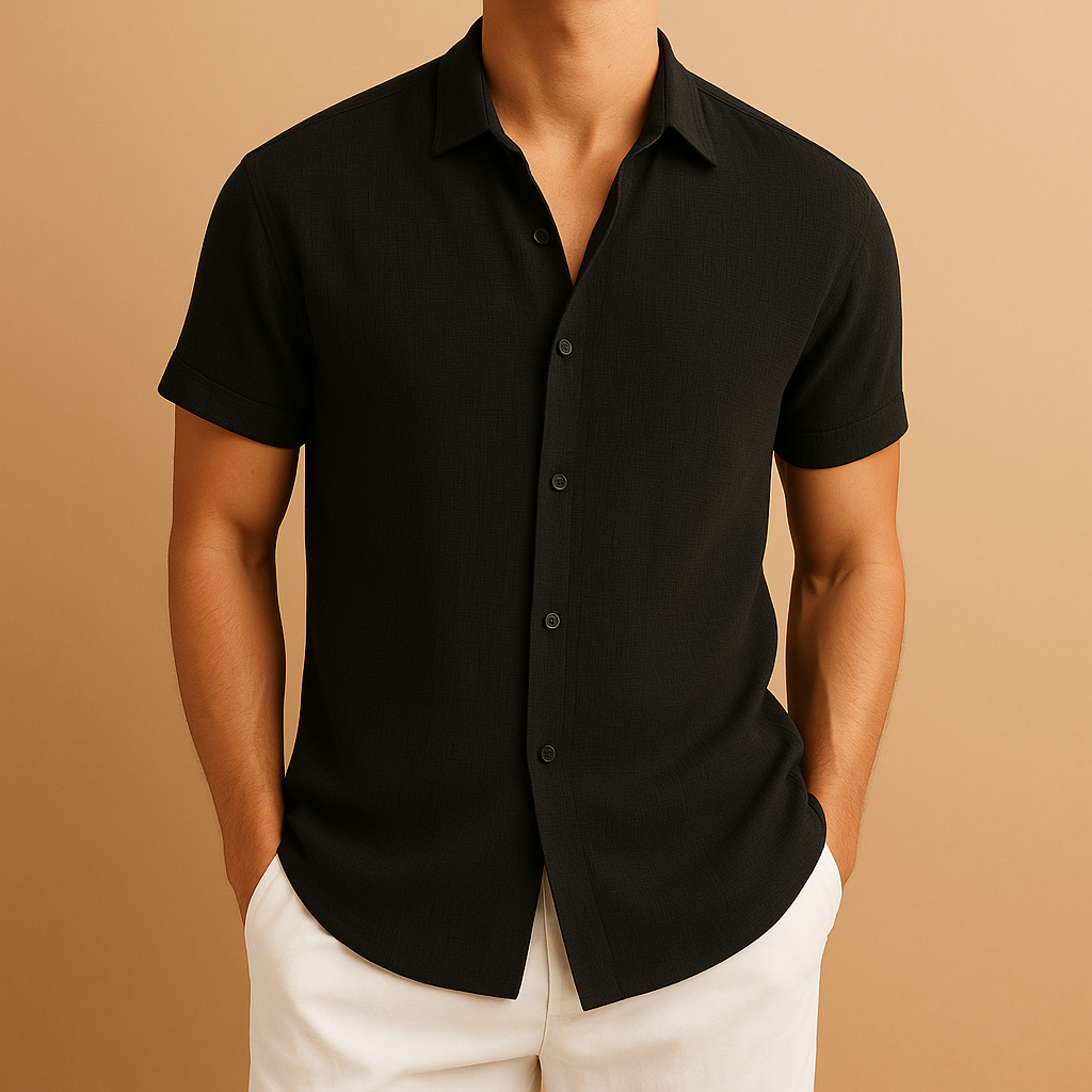 Cotton Blend Fitted Men's Shirt UK – Smart Casual & Holiday & Resort Wear