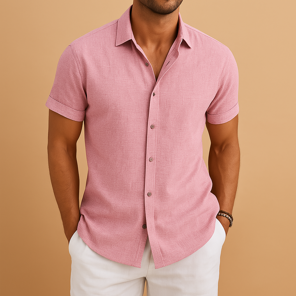 Cotton Blend Fitted Men's Shirt UK – Smart Casual & Holiday & Resort Wear