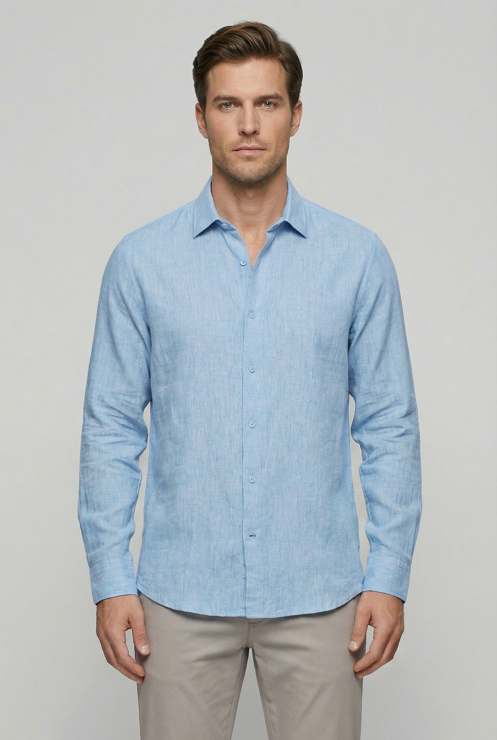 Liam | Men's Linen Blend Long Sleeve Shirt 0