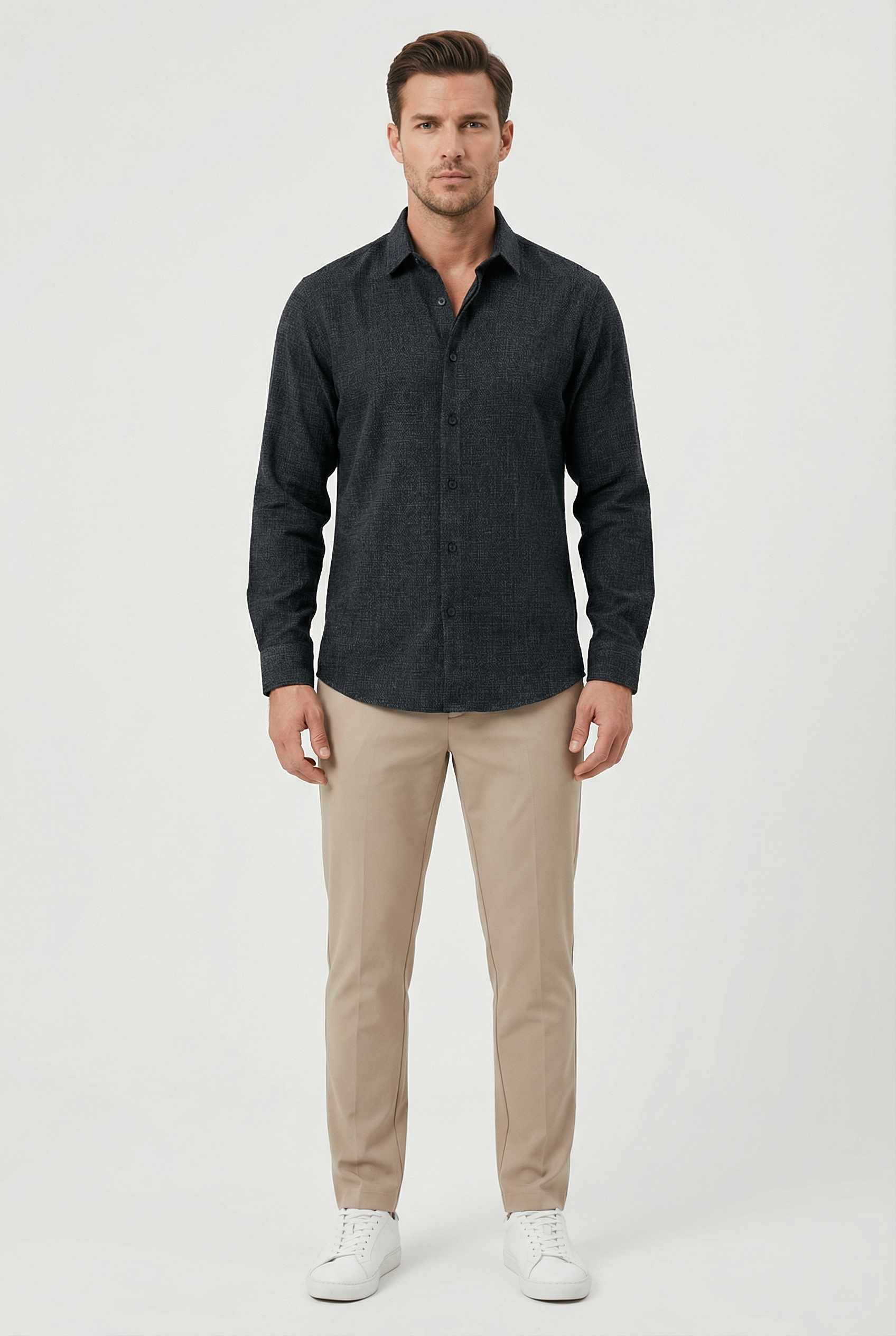Liam | Men's Linen Blend Long Sleeve Shirt 2
