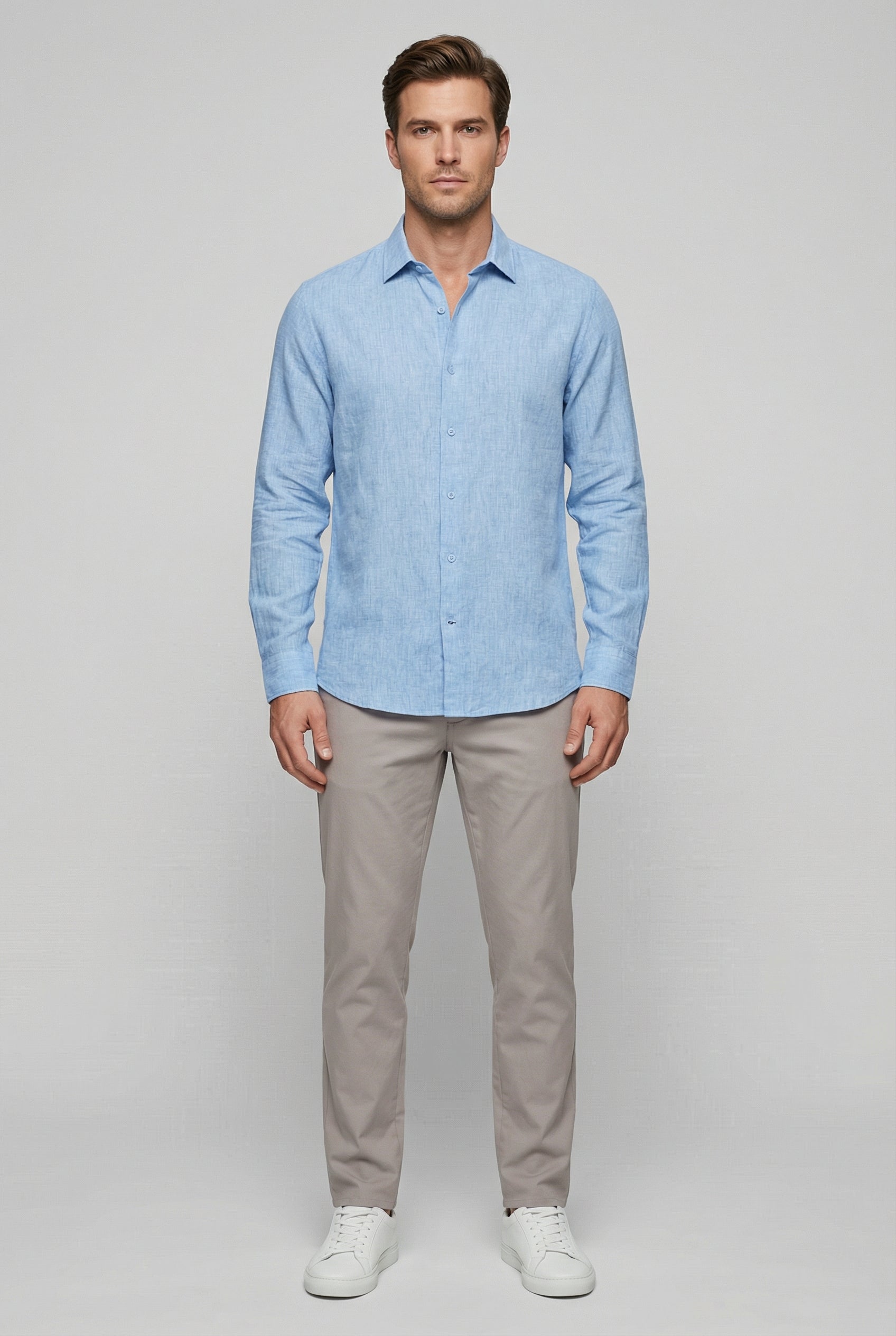 Liam | Men's Linen Blend Long Sleeve Shirt 4