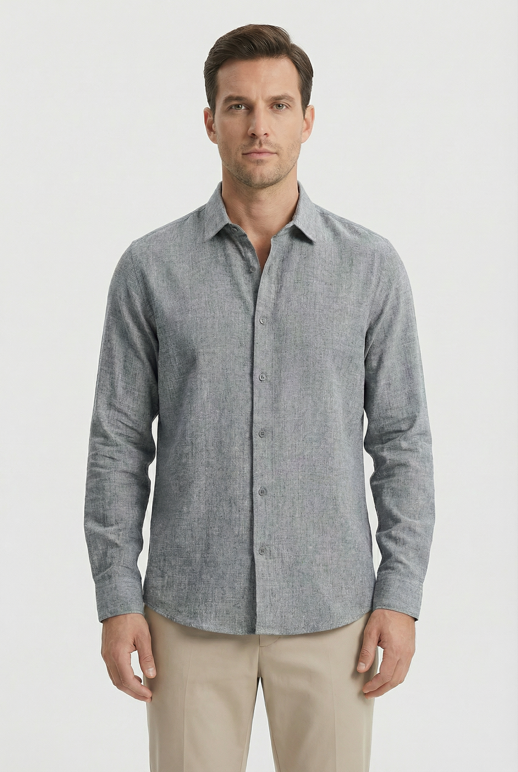Liam | Men's Linen Blend Long Sleeve Shirt 5
