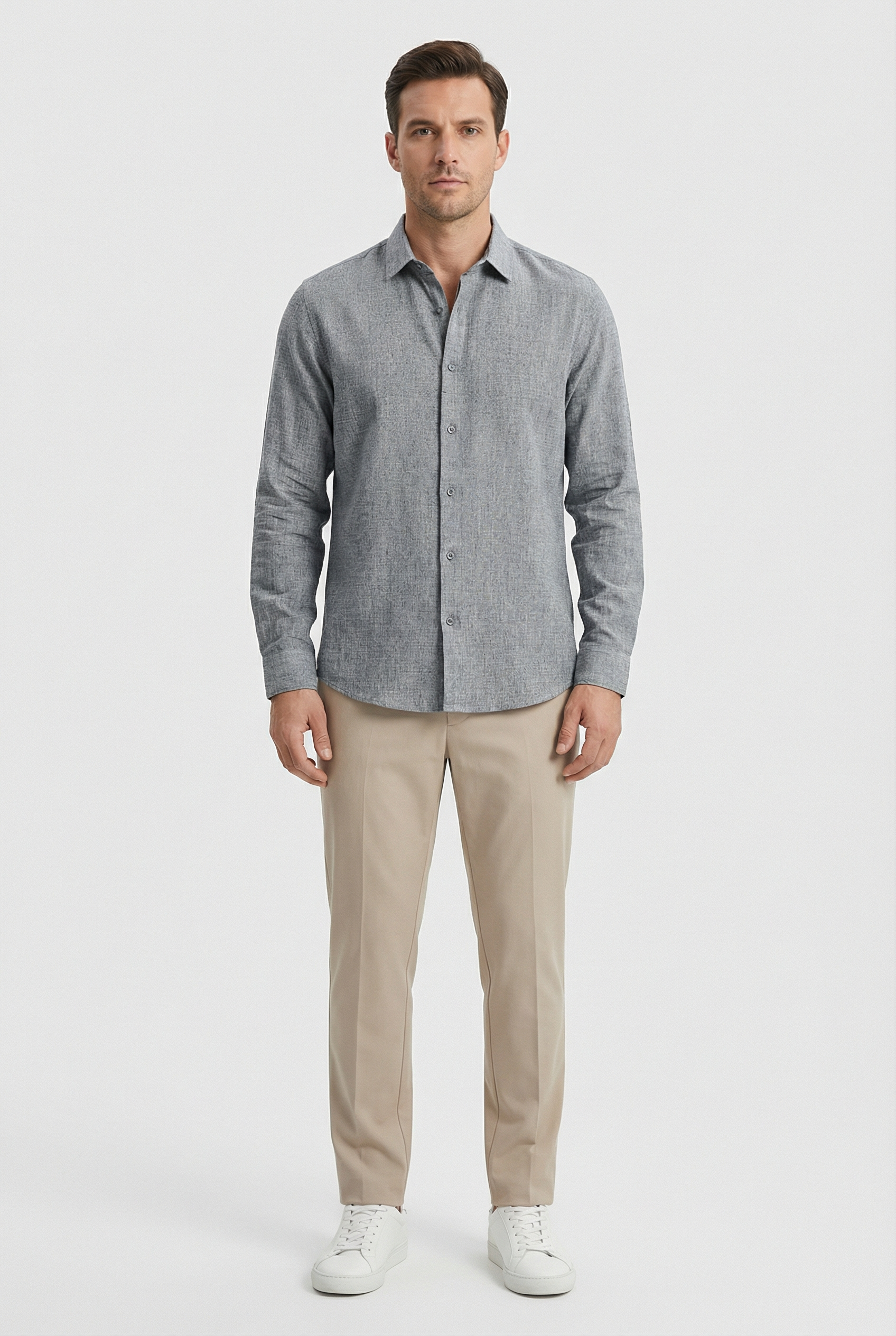 Liam | Men's Linen Blend Long Sleeve Shirt 6