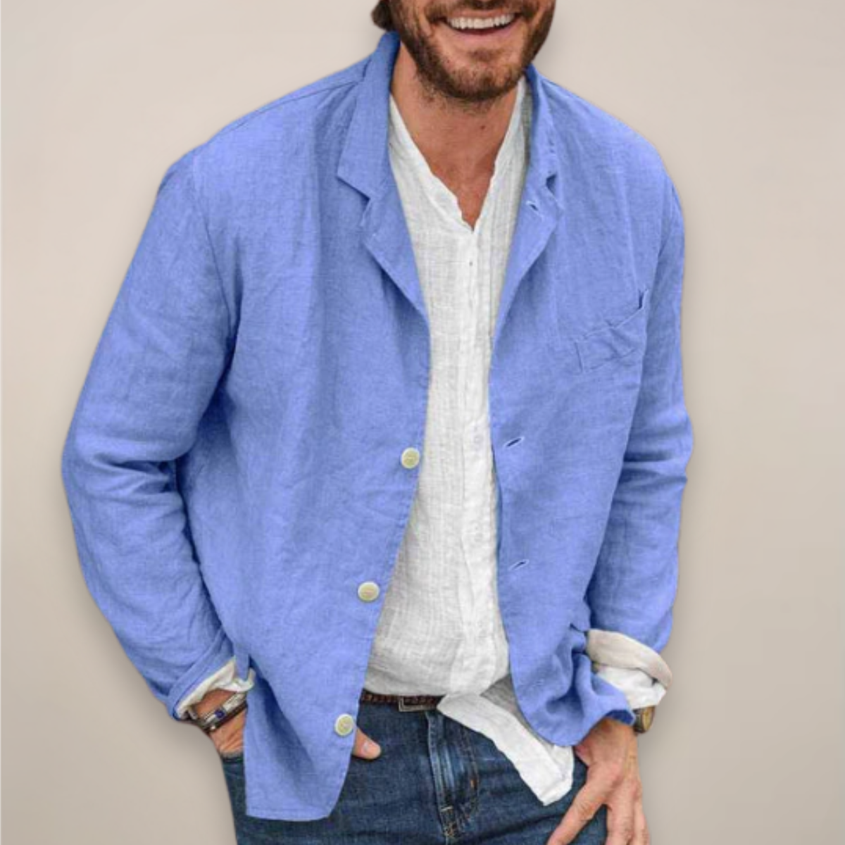 Men's Relaxed Fit Blazer Jacket Casual Summer Style