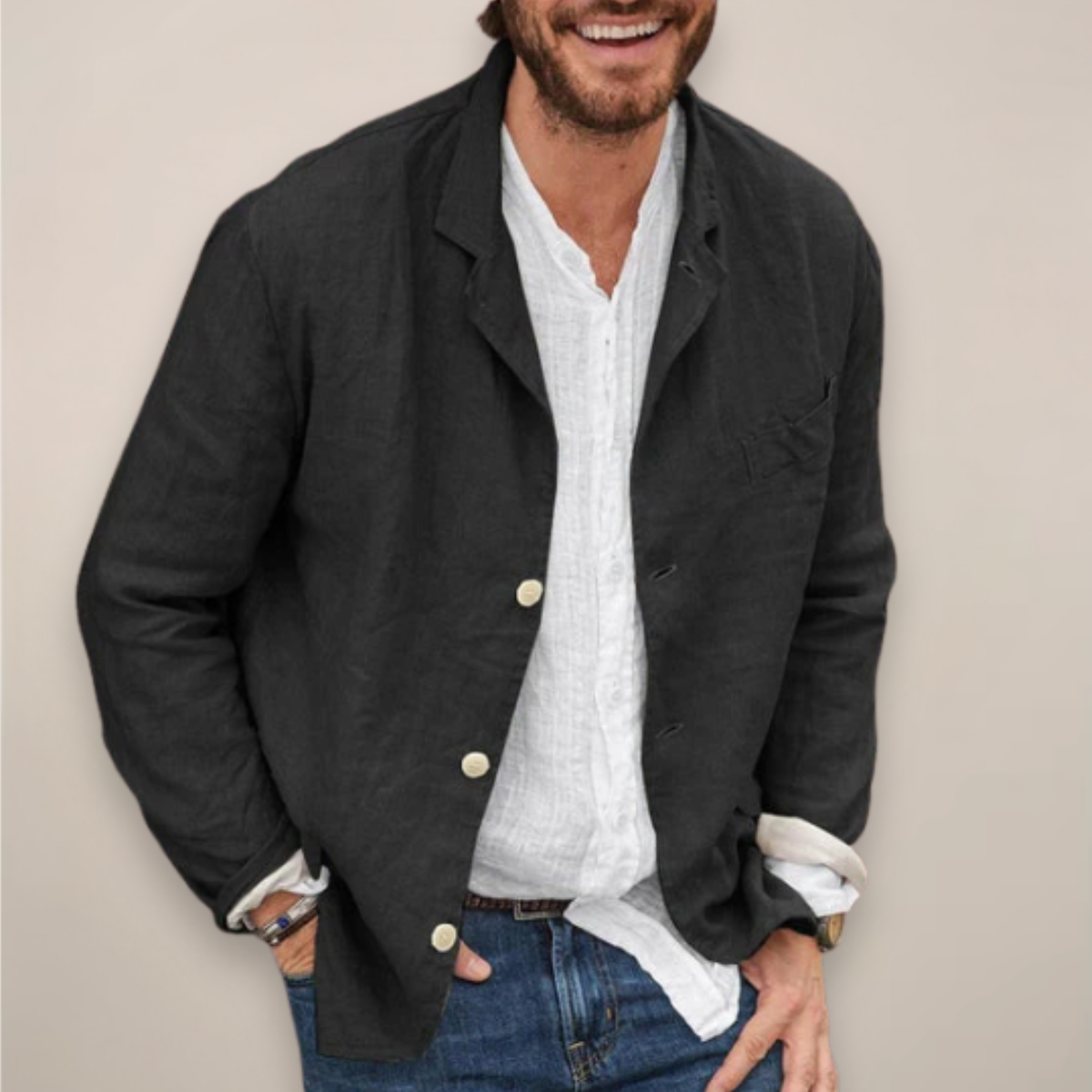 Men's Relaxed Fit Blazer Jacket Casual Summer Style