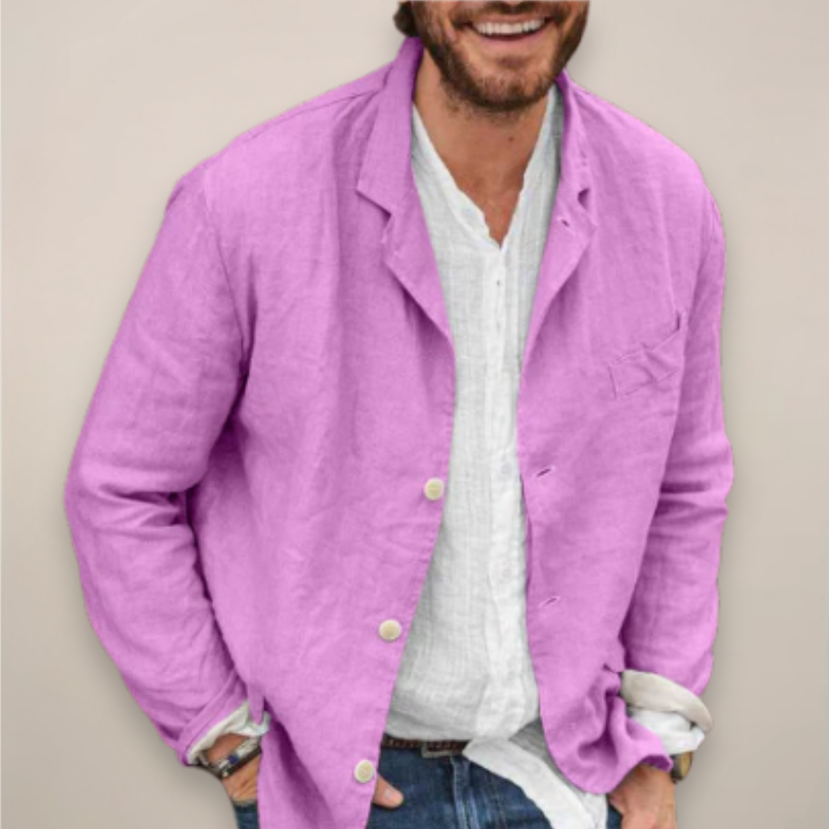 Men's Relaxed Fit Blazer Jacket Casual Summer Style