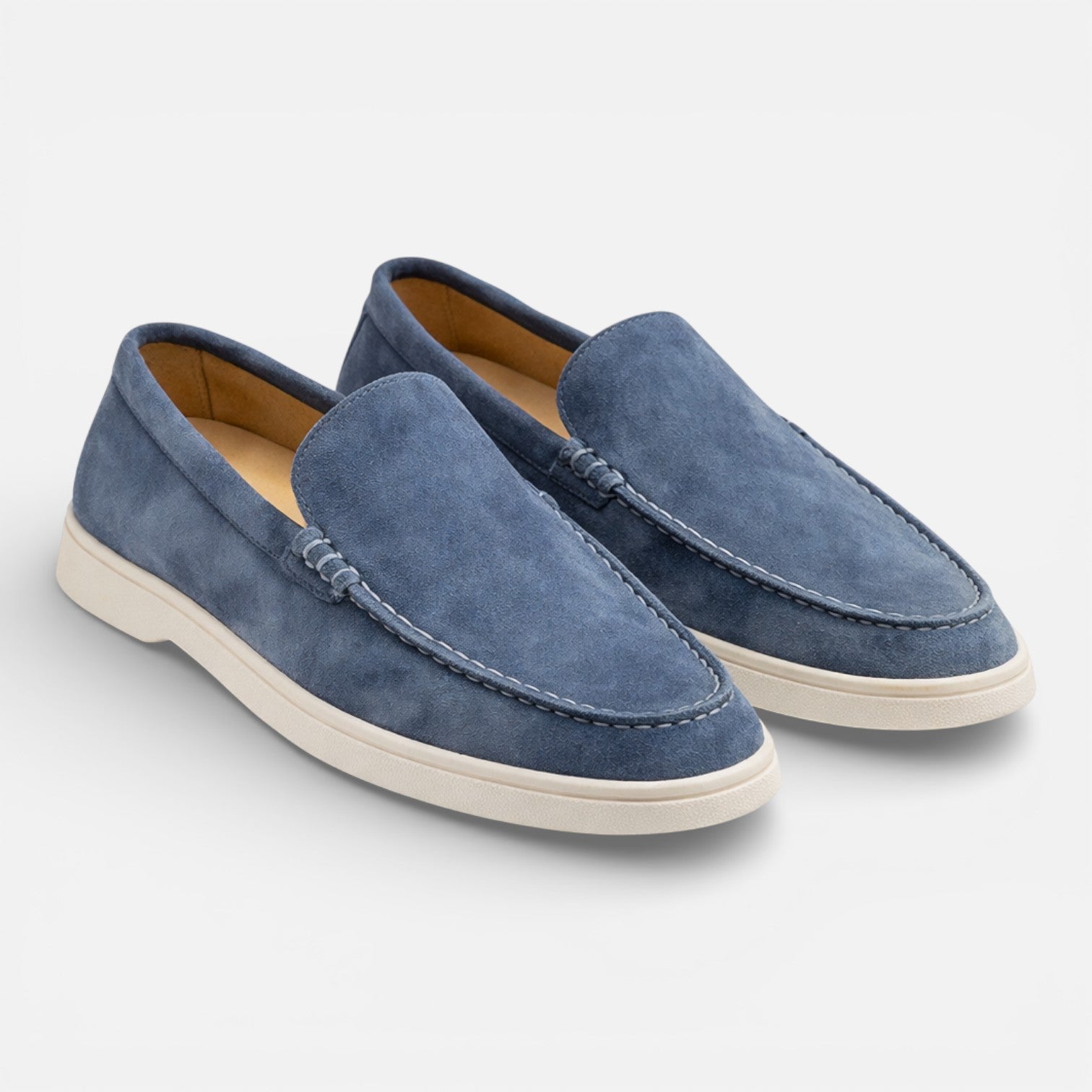 Men's Suede Loafers Slip-On Lightweight Casual Shoes Brown Comfort