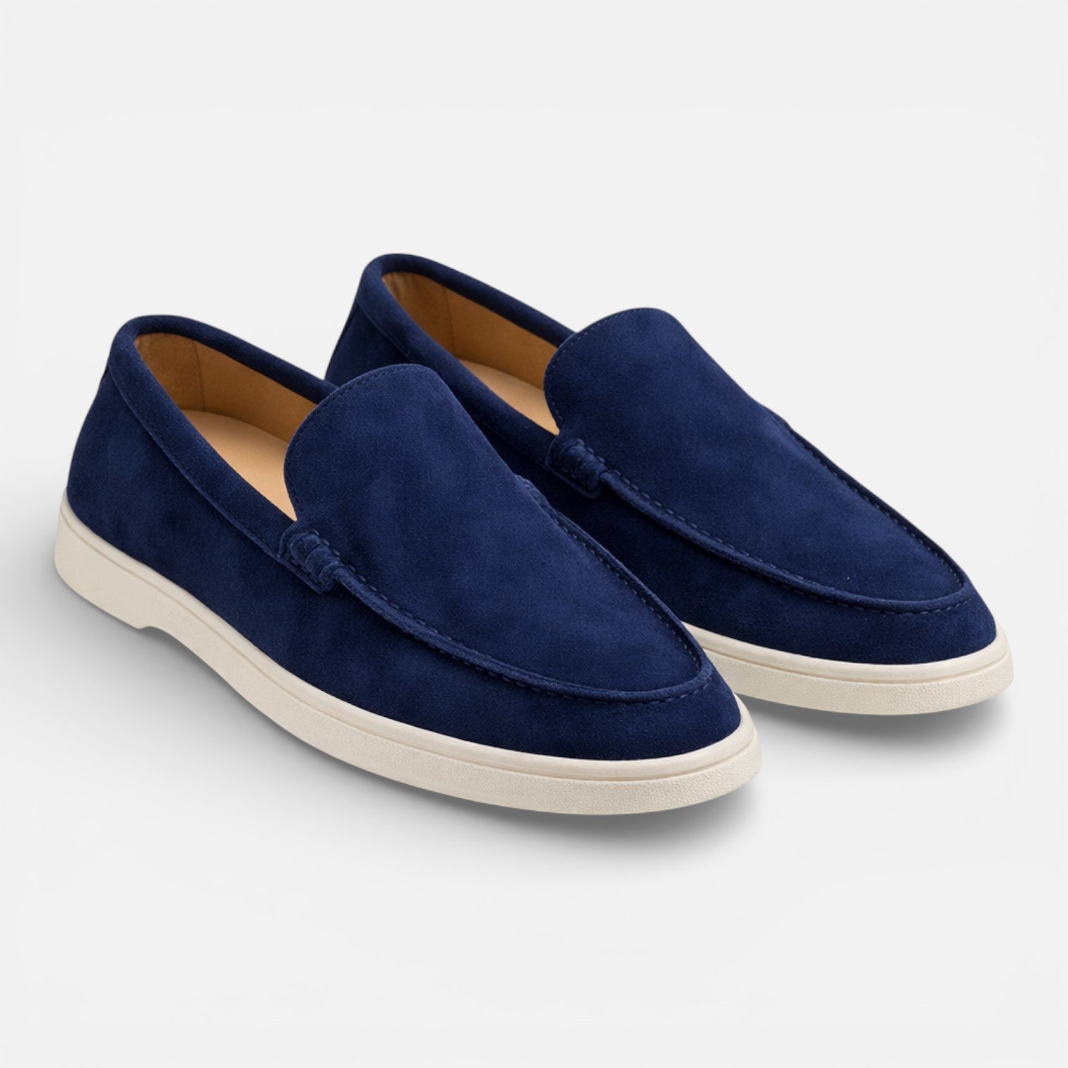 Men's Suede Loafers Slip-On Lightweight Casual Shoes Brown Comfort
