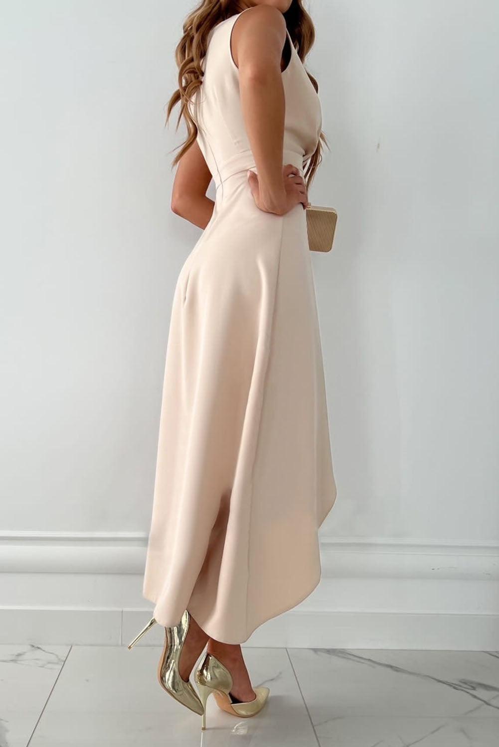 Women's Black Wrap Dress V-Neck Soft Fabric Maxi Dress for Summer and Formal Occasions