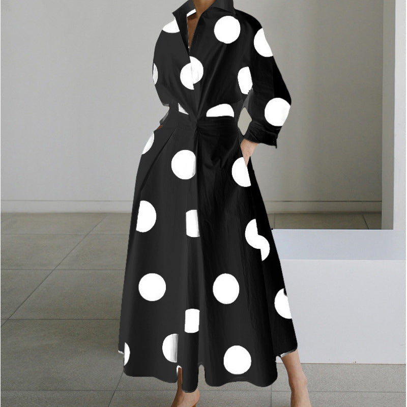 Women's Maxi Dress Front Wrap Collared Elegant Versatile Summer Casual Formal