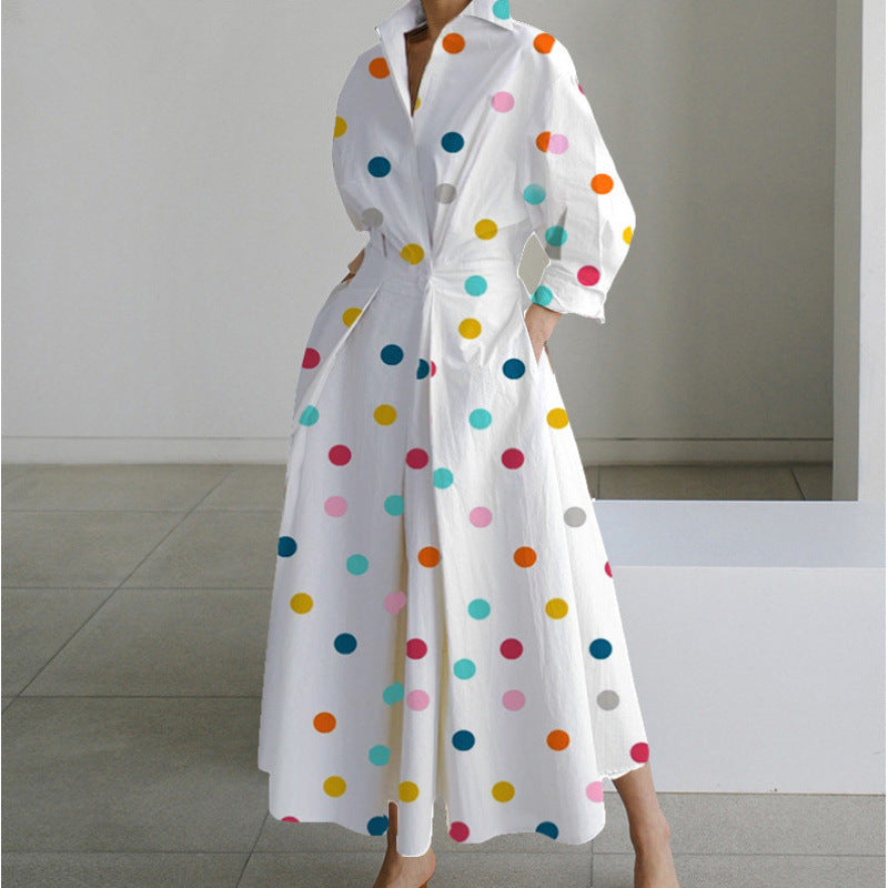 Women's Maxi Dress Front Wrap Collared Elegant Versatile Summer Casual Formal
