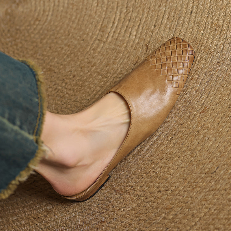 Women's Mules Genuine Leather Slip-On Casual Footwear