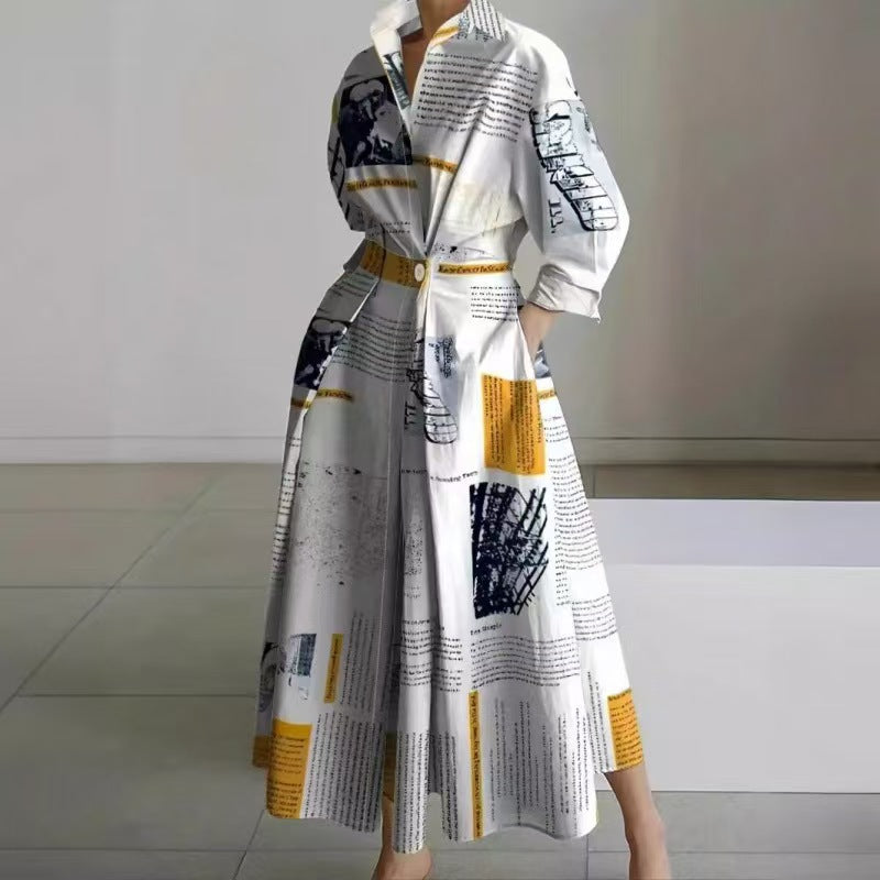 Women's Maxi Dress Front Wrap Collared Elegant Versatile Summer Casual Formal