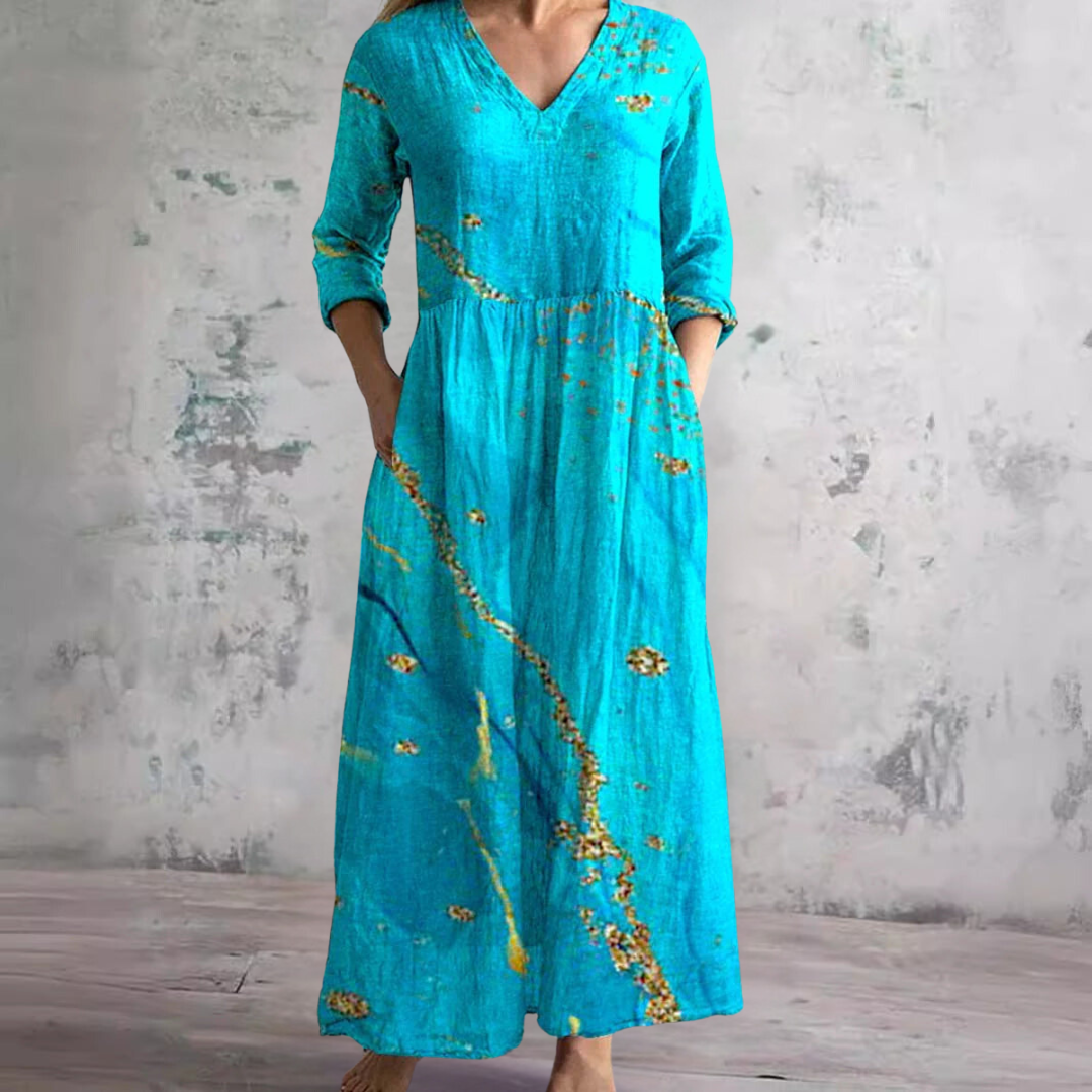 Women's Floral Summer Dress V-Neck Lightweight Breathable Casual Plus Size