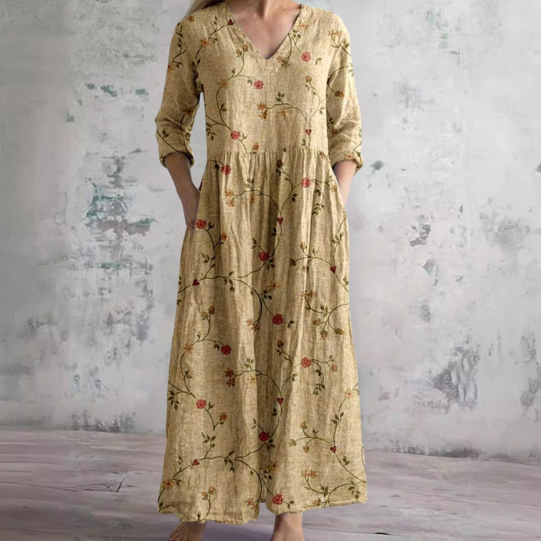 Women's Floral Summer Dress V-Neck Lightweight Breathable Casual Plus Size