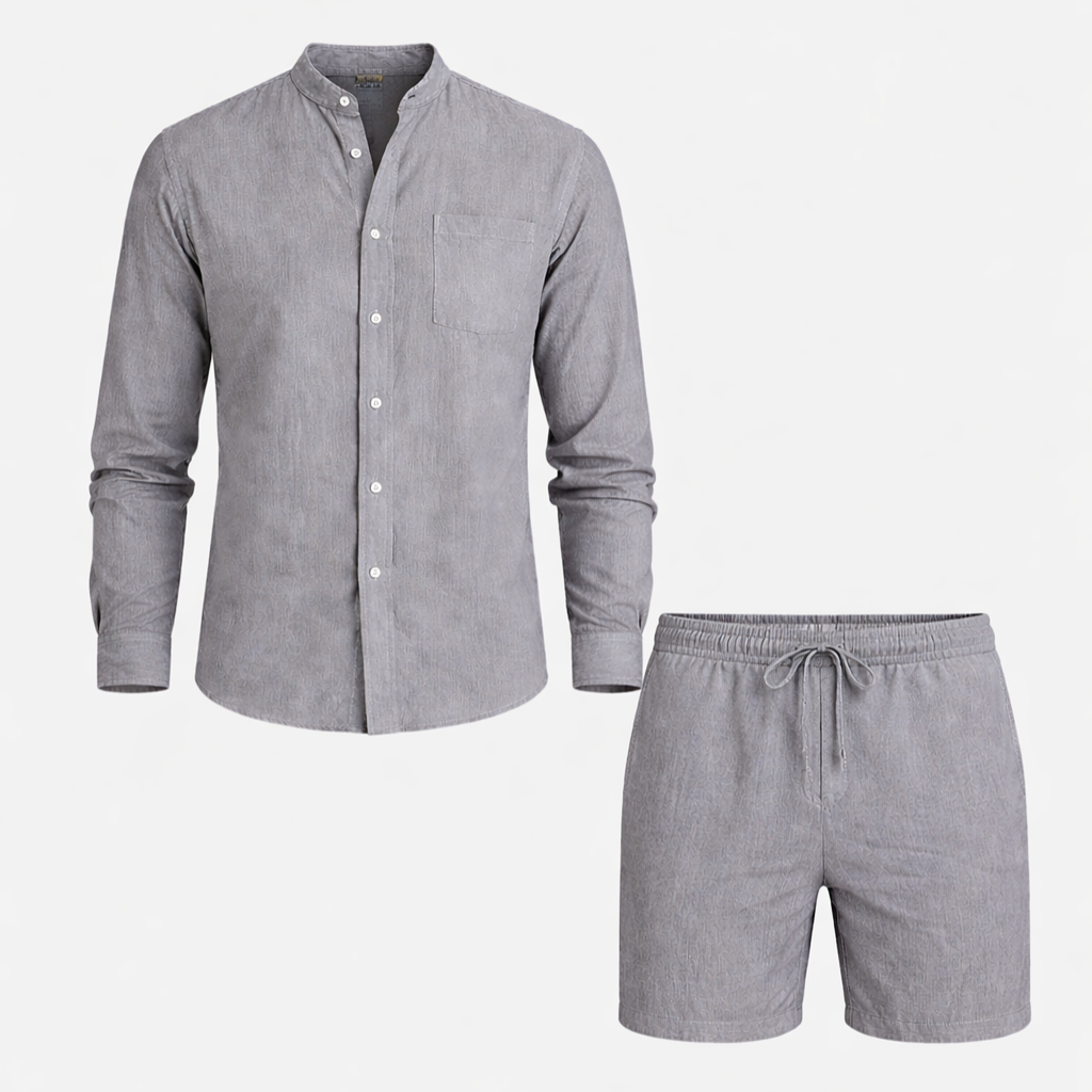 Men's Linen Summer Set Short Sleeve Casual Outfit