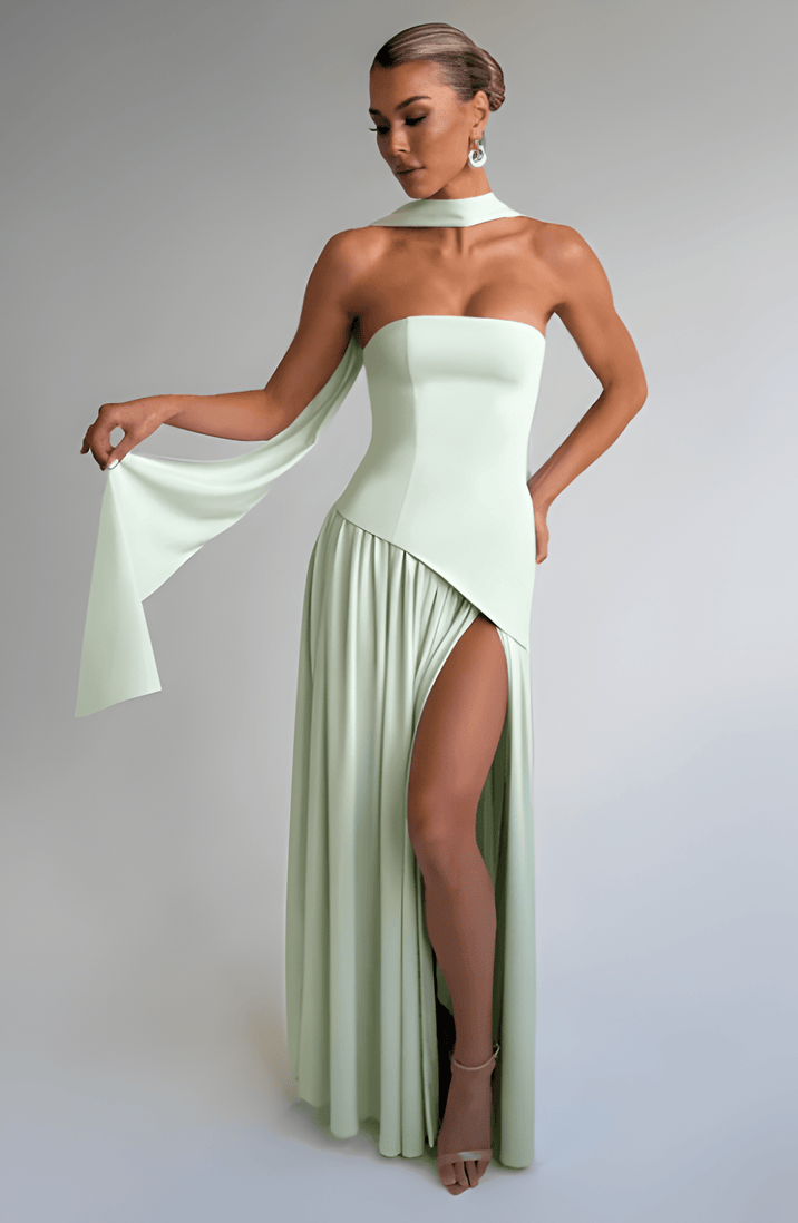 Annabel – Strapless Slit Maxi Dress