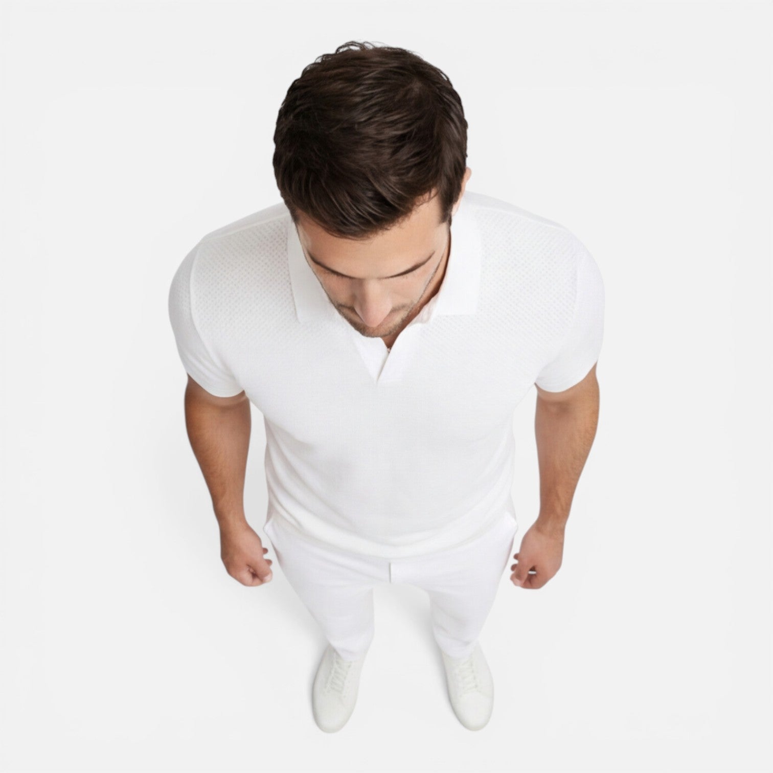 Men's Polo Shirt Slim Fit Lightweight Breathable Knit Casual Wear