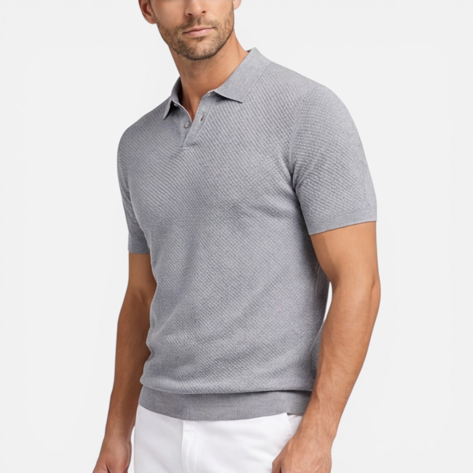 Men's Polo Shirt Slim Fit Lightweight Breathable Knit Casual Wear