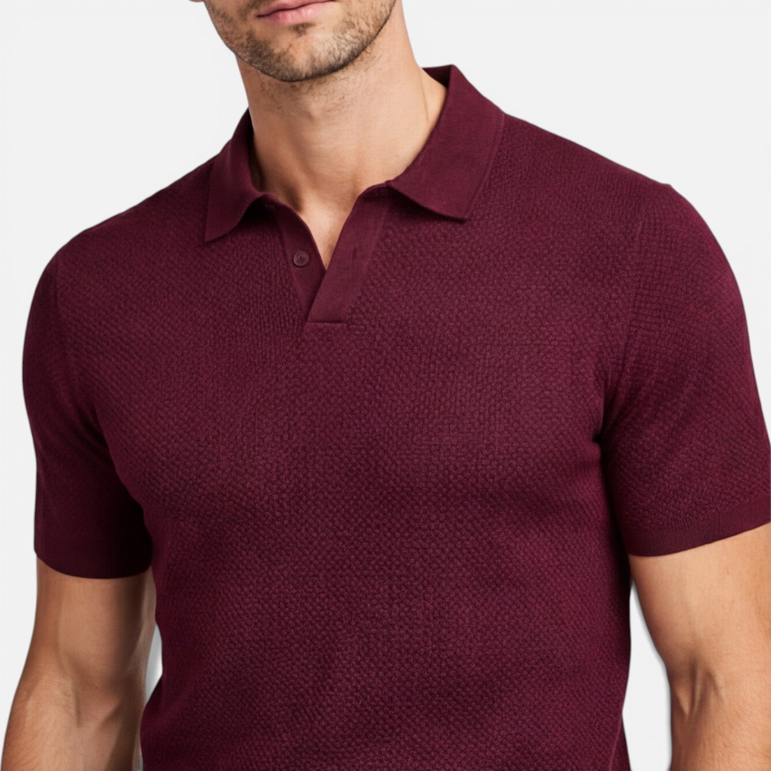 Men's Polo Shirt Slim Fit Lightweight Breathable Knit Casual Wear