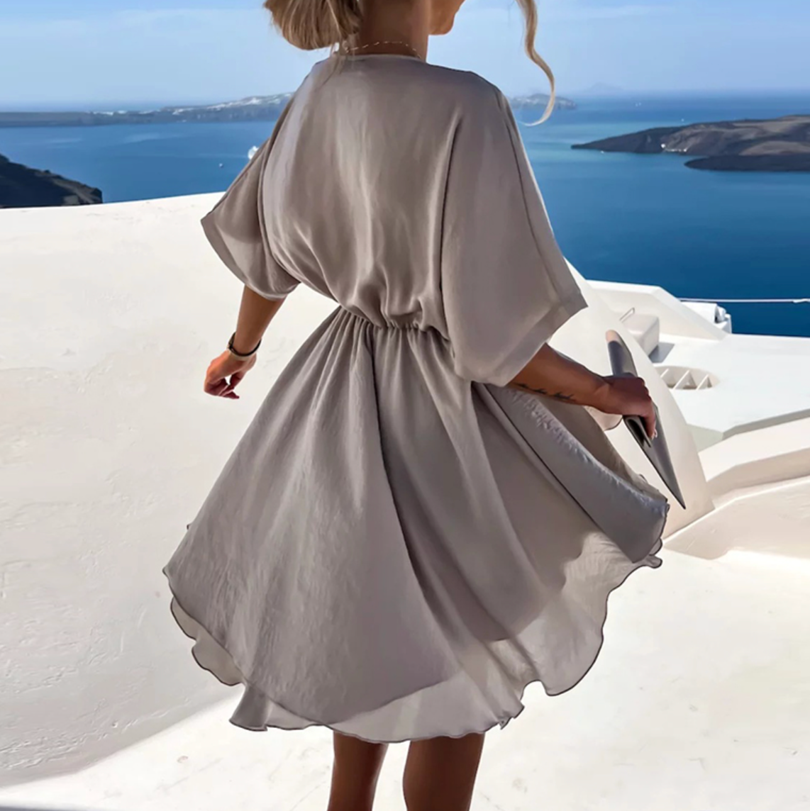 Women's Mini Dress V-Neck Short Sleeve Casual Everyday