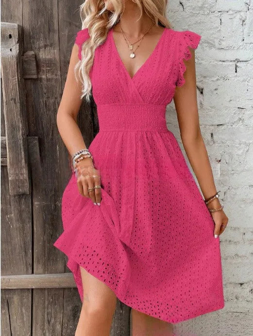 Sophia | Women's Summer V-Neck Flare Sleeve Dress 10