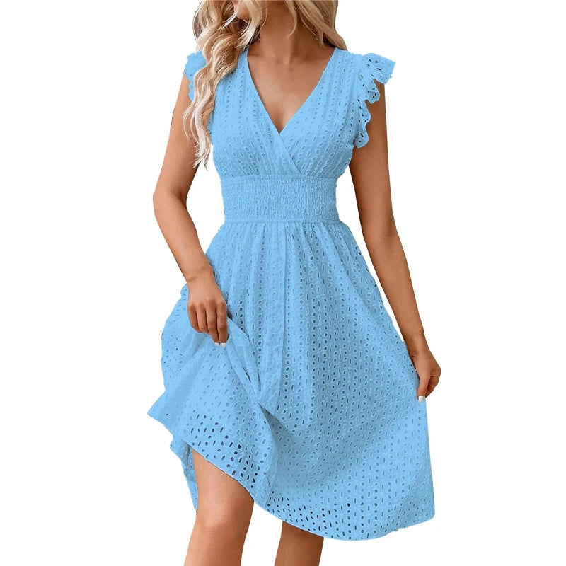 Sophia | Women's Summer V-Neck Flare Sleeve Dress 5