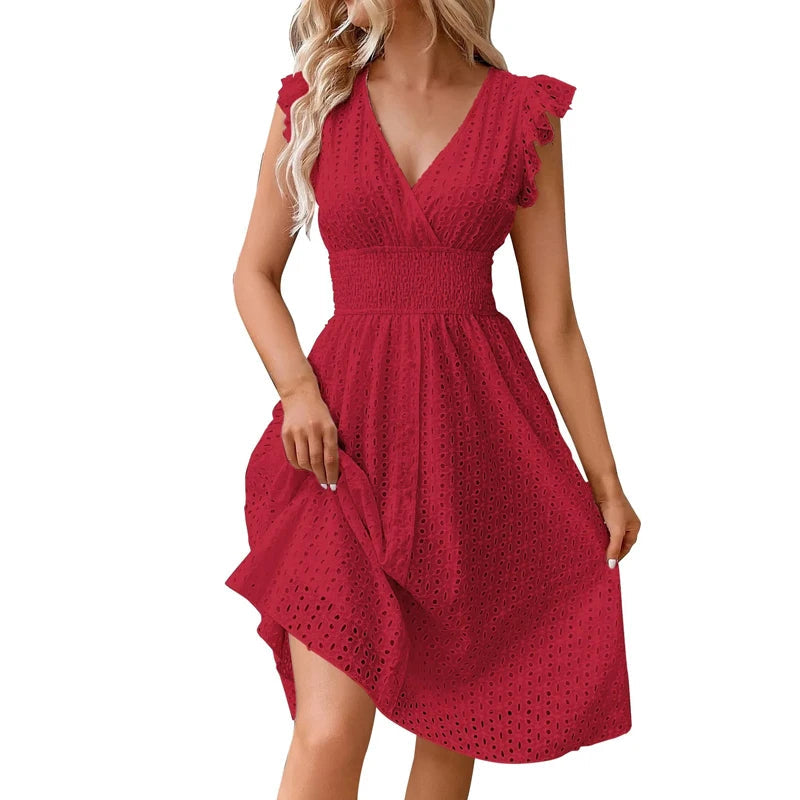 Sophia | Women's Summer V-Neck Flare Sleeve Dress 7