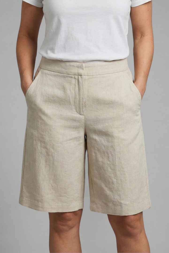 Women's Shorts Elastic Waistband Side Pockets Casual Summer Wear