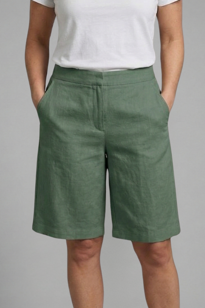 Women's Shorts Elastic Waistband Side Pockets Casual Summer Wear