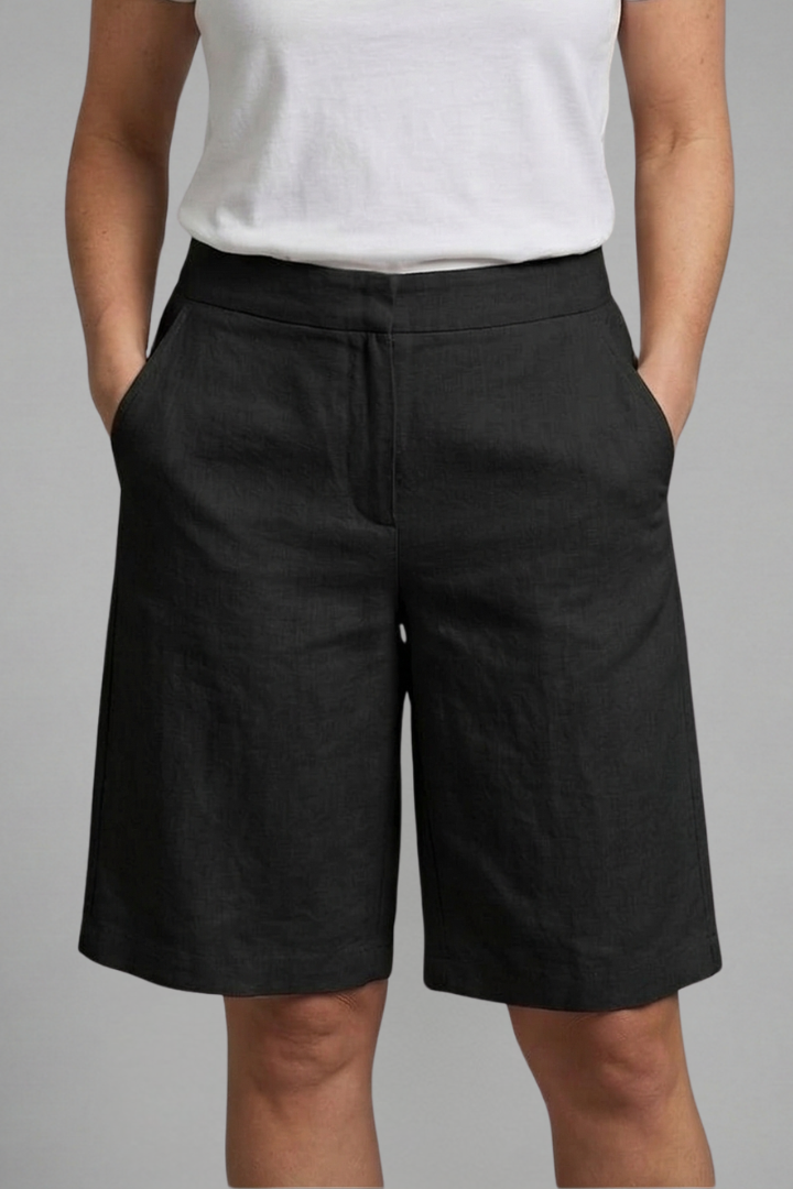Women's Shorts Elastic Waistband Side Pockets Casual Summer Wear